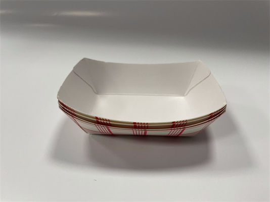 FSC Plateaux de papier rouge et blanc pour les aliments Plateaux de carton à emporter pour la boulangerie